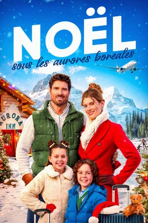  Noël sous les aurores boréales affiche 